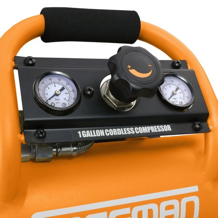 Freeman 20V Cordless Compressor Kit 1 Gal. with 4.0H Lithium Ion Battery, Quick Charger PE20V1GCK